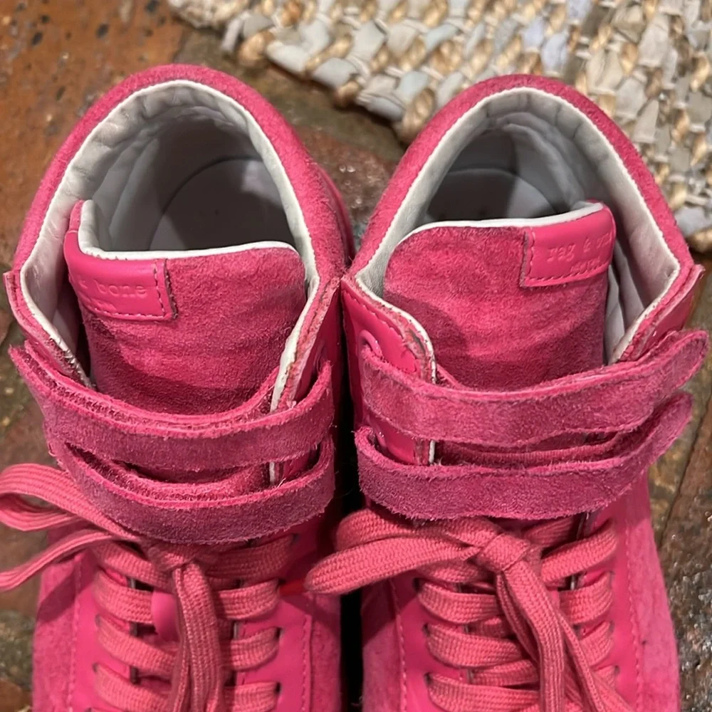 Rag & bone Nova hot pink high top sneakers size 7 - Picture 11 of 12